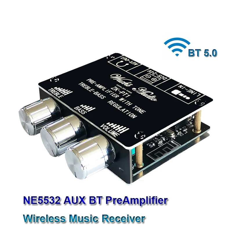 Фото Предусилитель NE5532 плата совместимая с Bluetooth аудио эквалайзер беспроводной