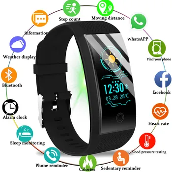 

2019 New Men Smar watch Blood pressure heart rate monitor Tracker Student Sleep Swimming Electronic Watchs Men And Women Watch