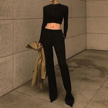 2020 Office Lady High Waist Loose Casual Straight Pants Women Spring Street Fashion Black Trousers Femme Workout Cargo Pants
2020 Office Lady High Waist Loose Casual Straight Pants Women Spring Street Fashion Black Trousers Femme Workout Cargo Pants