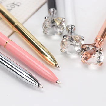 1PC Big Diamond Crystal Pen Gem Ballpoint Pens Ring Wedding Metal BallPen Kawaii Magical Pen Fashion School Office Supplies
1PC Big Diamond Crystal Pen Gem Ballpoint Pens Ring Wedding Metal BallPen Kawaii Magical Pen Fashion School Office Supplies
