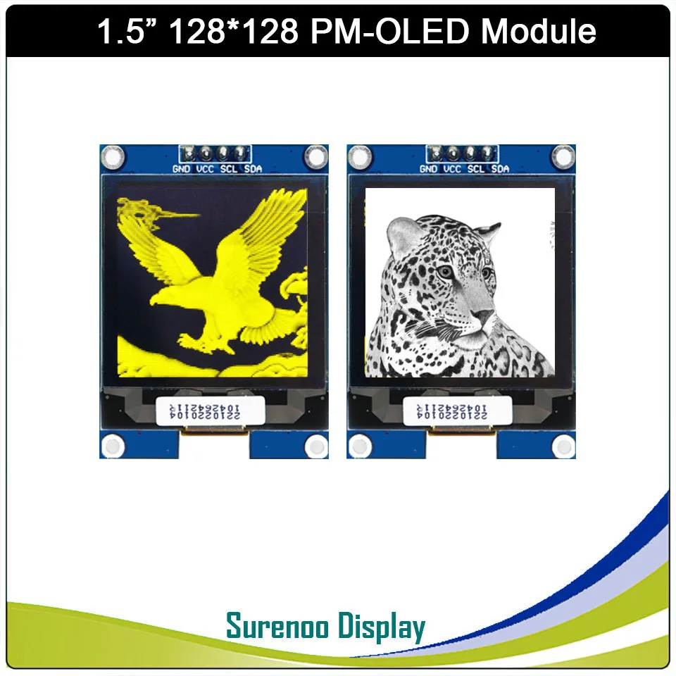 Реальный oled дисплей 1 5 "128*128 128128 графический ЖК модуль экран PMOLED панель SSD1327Z IIC I2C