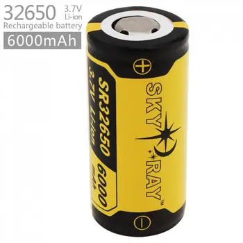 Skyray 3.7V 6000mAh 32650 Rechargeable Li-ion Battery with Protected PCB for LED Flashlights / Headlamps
Skyray 3.7V 6000mAh 32650 Rechargeable Li-ion Battery with Protected PCB for LED Flashlights / Headlamps