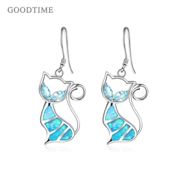 Trendy Women Ring Pure 925 Sterling Silver Earring Cat Opal Zircon Ear Jewelry Earring For Girl Valentine's Day Christmas Gift 
Trendy Women Ring Pure 925 Sterling Silver Earring Cat Opal Zircon Ear Jewelry Earring For Girl Valentine's Day Christmas Gift