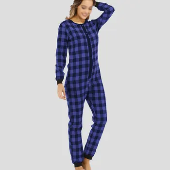 Ladies Plaid Flannel Jumpsuitr Warm O-neck Long Sleeve Home Wear Hooded Trousers Pajamas Autumn Winter 
Ladies Plaid Flannel Jumpsuitr Warm O-neck Long Sleeve Home Wear Hooded Trousers Pajamas Autumn Winter