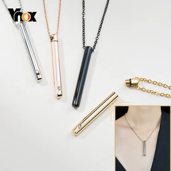 Vnox Elegant Women Necklace Can Open Urn Pendant Stainless Steel Hollow Tube with AAA CZ Stone Ashes Memorial Keepsake Jewelry
Vnox Elegant Women Necklace Can Open Urn Pendant Stainless Steel Hollow Tube with AAA CZ Stone Ashes Memorial Keepsake Jewelry