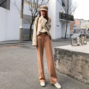 Pants Woman Spring and Autumn Loose High Waist Pants Casual Trousers Woollen Cloth Wide Leg Trousers Woman
Pants Woman Spring and Autumn Loose High Waist Pants Casual Trousers Woollen Cloth Wide Leg Trousers Woman