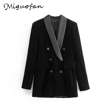 Miguofan Blazer Black Women blazers jackets coats Long Sleeves Double Breasted Button Female office lady Blazer Outerwear Coat
Miguofan Blazer Black Women blazers jackets coats Long Sleeves Double Breasted Button Female office lady Blazer Outerwear Coat