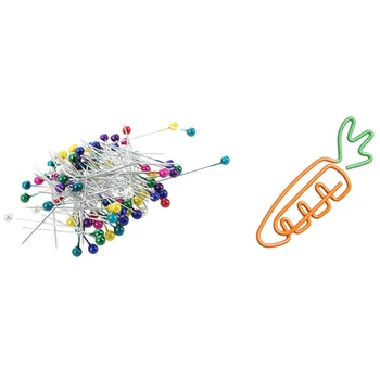 HOT-70 Pcs Faux Pearl Bead Needlework Sewing Crafts Ball Head Pin & 10 Pcs Creative Kawaii Carrot Shaped Metal Paper Clip
HOT-70 Pcs Faux Pearl Bead Needlework Sewing Crafts Ball Head Pin & 10 Pcs Creative Kawaii Carrot Shaped Metal Paper Clip