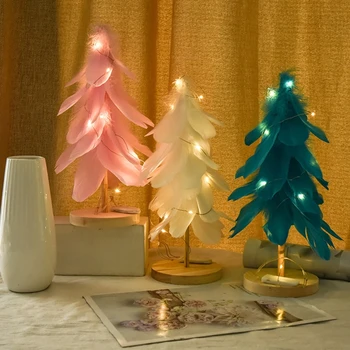 Feather Christmas Tree Ornament with LED Light Adornment Desktop Xmas Decoration
Feather Christmas Tree Ornament with LED Light Adornment Desktop Xmas Decoration