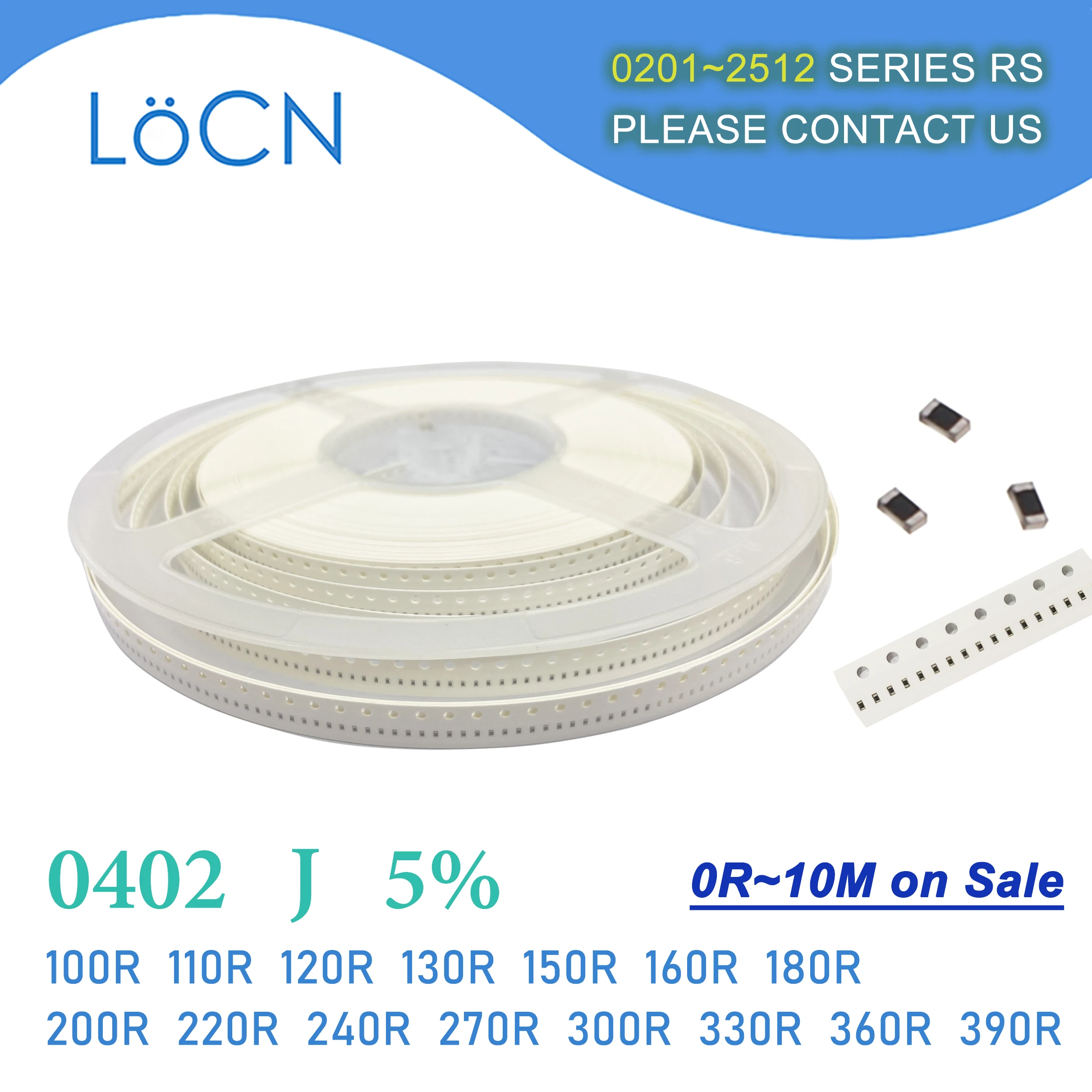 0402 J 5% 10000pcs 100R 110R 120R 130R 150R 160R 180R 200R 220R 240R 270R 300R 330R 360R 390R OHM 1005 SMD resistor 104 114 124
0402 J 5% 10000pcs 100R 110R 120R 130R 150R 160R 180R 200R 220R 240R 270R 300R 330R 360R 390R OHM 1005 SMD resistor 104 114 124