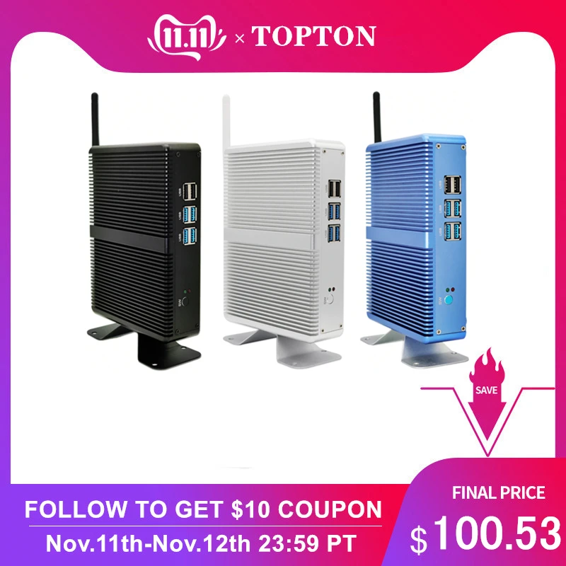 Topton Cheap Fanless Mini PC Windows 10 Pro Intel i5 7200U i3 7100U i7 4500U DDR4/DDR3 Barebone Computer 4K HTPC WiFi HDMI VGA
Topton Cheap Fanless Mini PC Windows 10 Pro Intel i5 7200U i3 7100U i7 4500U DDR4/DDR3 Barebone Computer 4K HTPC WiFi HDMI VGA