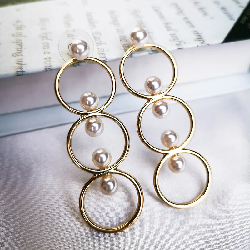 Hyperbole Joint Gold Color Round Circle Imitation Pearl Drop Earrings For Women Gifts Fashion Jewelry Wholesale
Hyperbole Joint Gold Color Round Circle Imitation Pearl Drop Earrings For Women Gifts Fashion Jewelry Wholesale