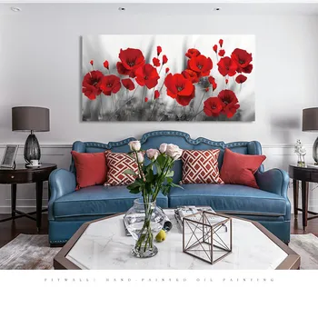 Living Room Decoration Painting Painting Flower Family Bedroom Gray Bottom Red Flower Oil Painting Canvas Mural Inkjet Painting
Living Room Decoration Painting Painting Flower Family Bedroom Gray Bottom Red Flower Oil Painting Canvas Mural Inkjet Painting