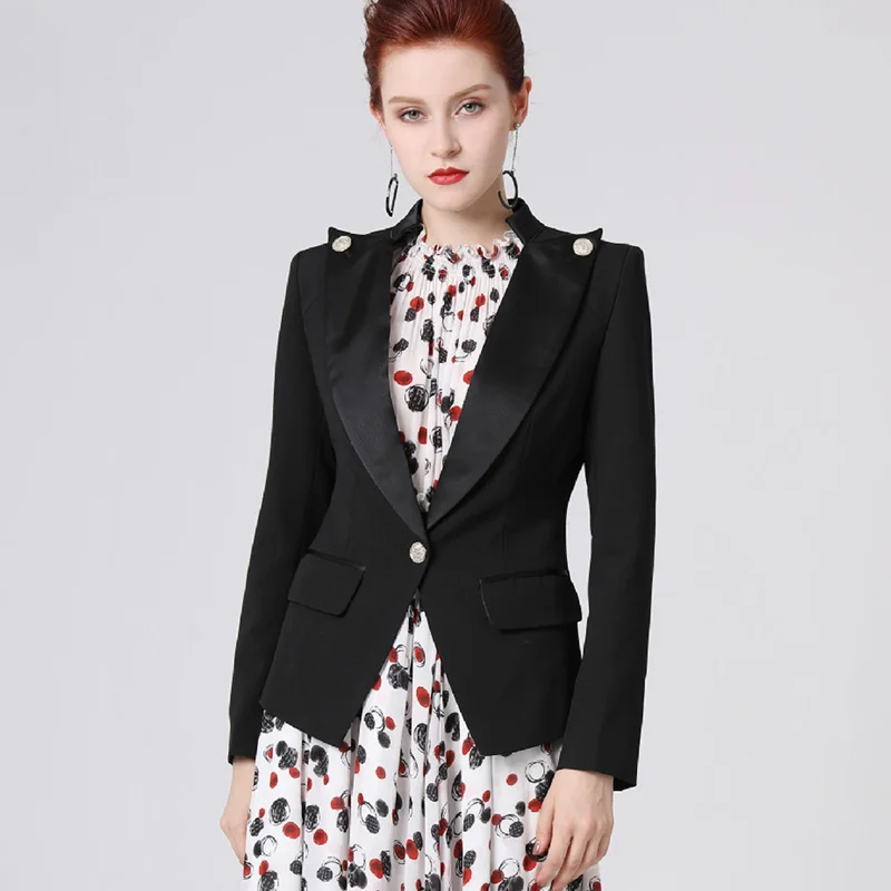 2019 Fall Winter High Quality Office Ladies Jackets and Coats Notched Full Sleeve Single Button Patchwork Casual BlazerOuterwear
2019 Fall Winter High Quality Office Ladies Jackets and Coats Notched Full Sleeve Single Button Patchwork Casual BlazerOuterwear