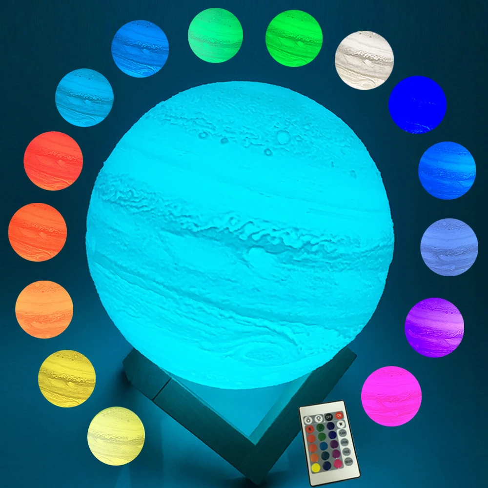 Светодиодный перезаряжаемый светильник с 3D-принтом, лампа с изображением Юпитера, как луна, ночник, светильник для Луны, 3 цвета, 16 цветов, с дистанционным декором, домашний подарок
Светодиодный перезаряжаемый светильник с 3D-принтом, лампа с изображением Юпитера, как луна, ночник, светильник для Луны, 3 цвета, 16 цветов, с дистанционным декором, домашний подарок