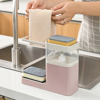 Multifunction Kitchen Press Soap Dispenser Automatic Detergent Box Drain Sink Towel Bar Shelf Sponge Holder Kitchen Storage Rack
Multifunction Kitchen Press Soap Dispenser Automatic Detergent Box Drain Sink Towel Bar Shelf Sponge Holder Kitchen Storage Rack