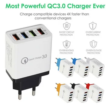4 Port Fast Quick Charging Wall Charger QC 3.0 USB Hub Power Adapter Plug Default black color
4 Port Fast Quick Charging Wall Charger QC 3.0 USB Hub Power Adapter Plug Default black color