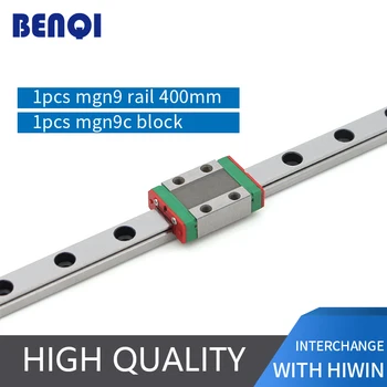 9mm linear guideway 1pc MGN9 linear rail Length 400mm + 1pc block MGN9C carriage