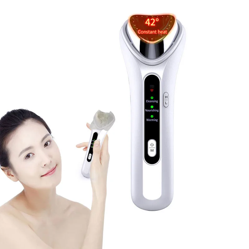 NEW Ultrasonic Warm Hot Therapy Face Lifting Massager Ion Vibration Deep Clean Moisturize Wrinkle Removal Skin Tightening Device | Красота и
