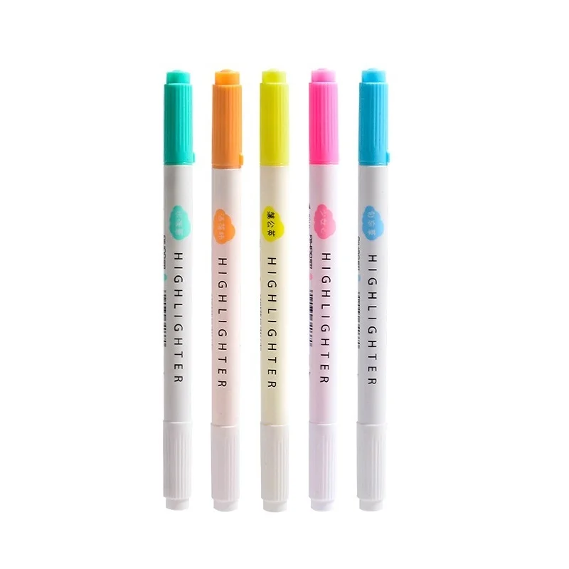 5pcs Dual side writing color marker highlighter pen Bold oblique Fine round tip mild highlight liner Office School supplies F715
5pcs Dual side writing color marker highlighter pen Bold oblique Fine round tip mild highlight liner Office School supplies F715