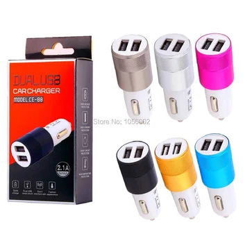 Dual usb ports Car charger 2.1A Mini Auto power adapter for iphone 6 7 8 x samsung android phone gps mp3 pc with box
Dual usb ports Car charger 2.1A Mini Auto power adapter for iphone 6 7 8 x samsung android phone gps mp3 pc with box