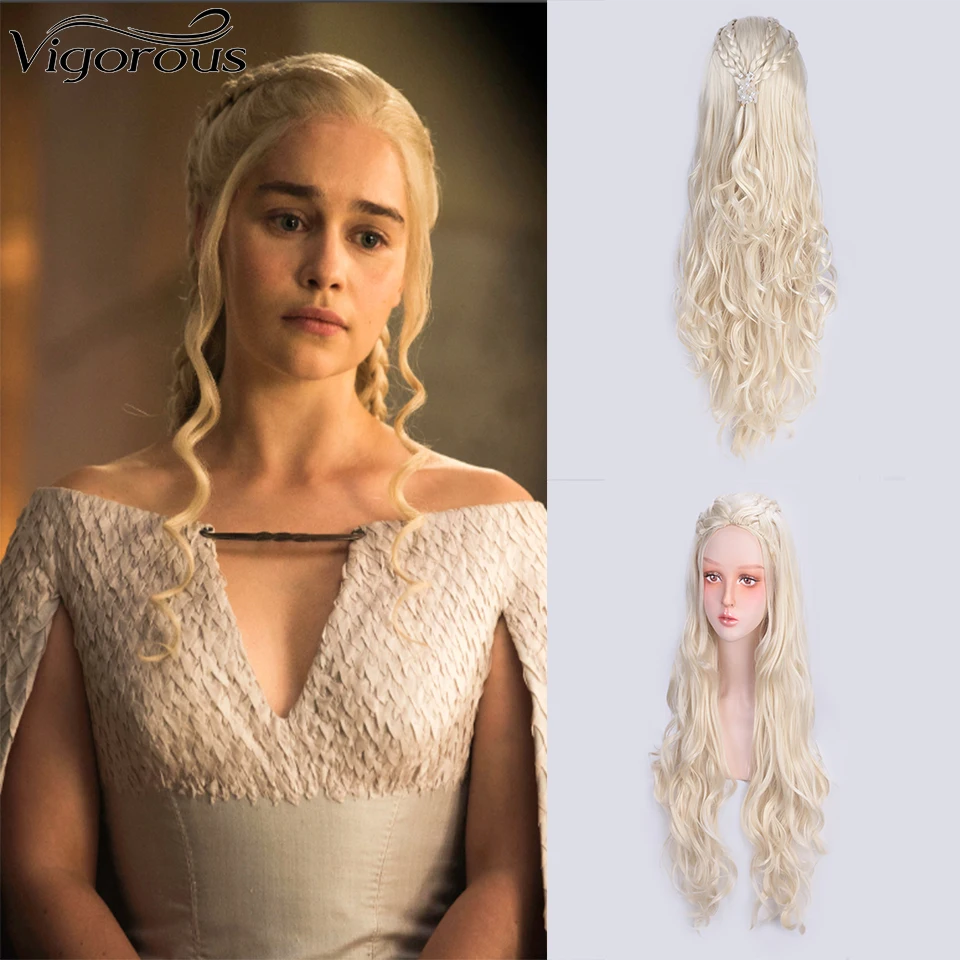 Vigorous Long Blonde Wavy Wig Game of Thrones Daenerys Targaryen Cosplay Wig Grey Blond Synthetic Hair Extension
Vigorous Long Blonde Wavy Wig Game of Thrones Daenerys Targaryen Cosplay Wig Grey Blond Synthetic Hair Extension