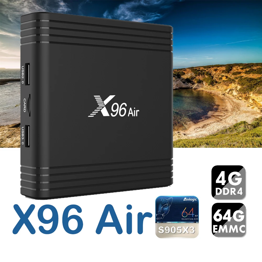 X96 Air set top box Android 9.0 Smart TV Box Amlogic S905X3 4K Android Box X96Air Quad Core 2.4G&5G Wifi BT4.1 H.265 64/32GB
X96 Air set top box Android 9.0 Smart TV Box Amlogic S905X3 4K Android Box X96Air Quad Core 2.4G&5G Wifi BT4.1 H.265 64/32GB