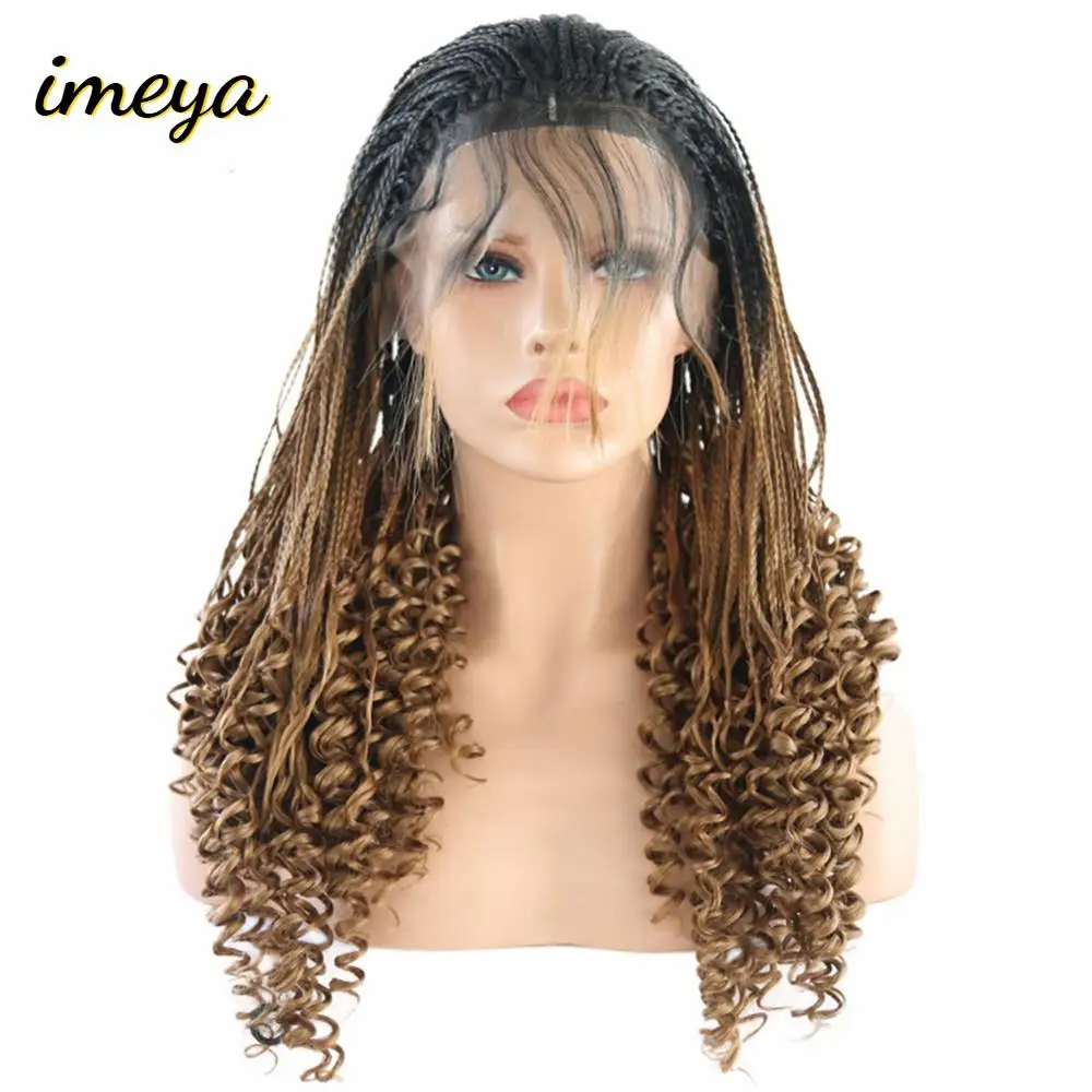 Imeya Synthetic Lace Front Two Tone Color Micro Braided Wigs heat Resistant Fiber With Baby Hair Curly Wigs For Women
Imeya Synthetic Lace Front Two Tone Color Micro Braided Wigs heat Resistant Fiber With Baby Hair Curly Wigs For Women