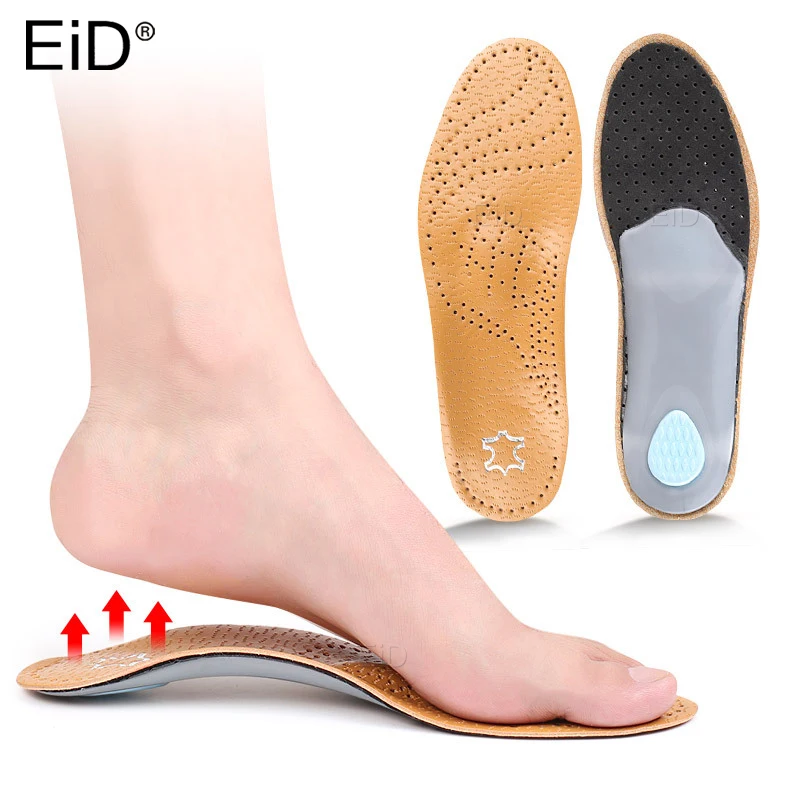 

EiD Leather orthopedic shoes sole Insoles for Feet Arch Support O/X Leg corrected orthotic insole for feet men women Children
