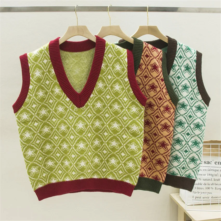 2020 Autumn Winter Knitted Oversized Sweater Vest Women Sleeveless Short Sweater Coat Waistcoat Ladies Vestes Pullover
2020 Autumn Winter Knitted Oversized Sweater Vest Women Sleeveless Short Sweater Coat Waistcoat Ladies Vestes Pullover