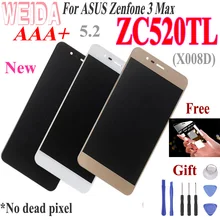 WEIDA – ensemble écran tactile LCD avec châssis, 5.2 pouces, pour ASUS Zenfone 3 Max ZC520TL, outils gratuits=