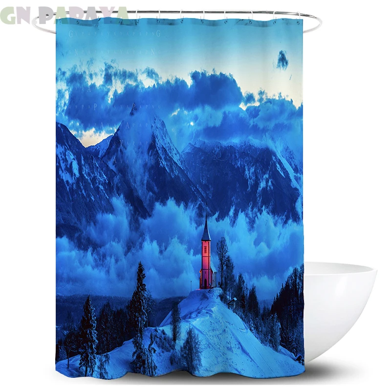 Snowy forest forest Bath Curtains Waterproof Polyester blue mountain hippy art Shower Curtains Screen with Hooks farmhouse decor
Snowy forest forest Bath Curtains Waterproof Polyester blue mountain hippy art Shower Curtains Screen with Hooks farmhouse decor