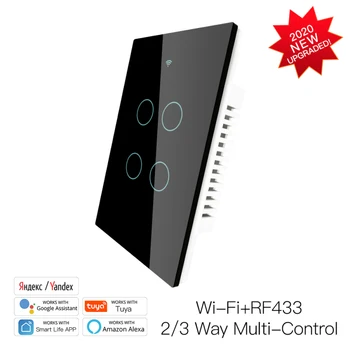 US 4 Gang Wifi Wall Panel Light Switch Socket Smart Life/Tuya App Multi-Control Association Voice Control With Google Home Alexa 
US 4 Gang Wifi Wall Panel Light Switch Socket Smart Life/Tuya App Multi-Control Association Voice Control With Google Home Alexa