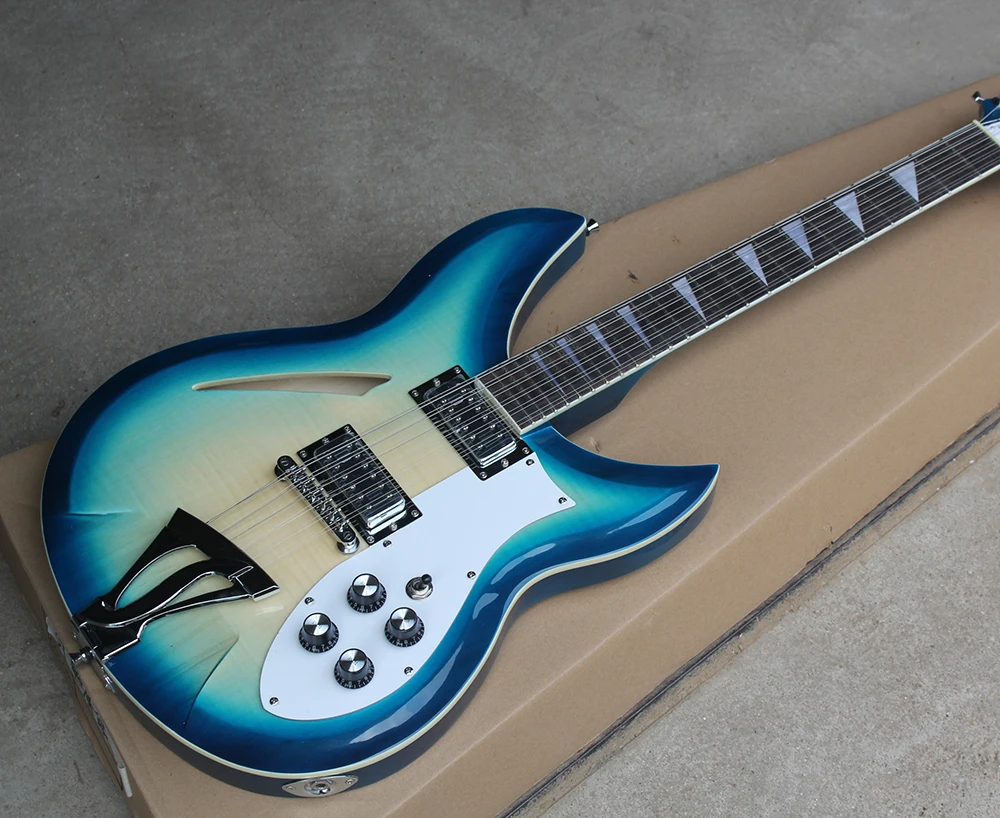 Factory Custom Semi-hollow Blue 12 Strings Electric Guitar with Special Tailpiece,Chrome Hardware,Offer Customized
Factory Custom Semi-hollow Blue 12 Strings Electric Guitar with Special Tailpiece,Chrome Hardware,Offer Customized