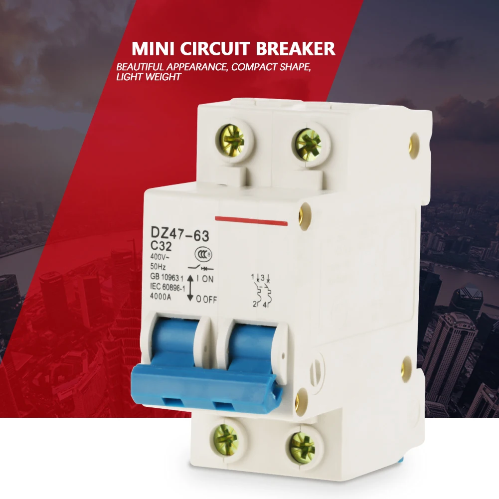 32A Miniature Circuit Breaker 2P 400V Circuit Breaker Mini 2P Circuit breaker for Lighting Distribution System
32A Miniature Circuit Breaker 2P 400V Circuit Breaker Mini 2P Circuit breaker for Lighting Distribution System