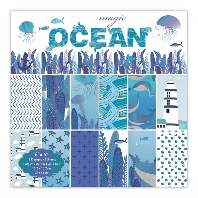 OCEAN 24 sheets 6*6 in the underwater world pattern paper scrapbooking paper packaging handmade craft paper craft background mat
OCEAN 24 sheets 6*6 in the underwater world pattern paper scrapbooking paper packaging handmade craft paper craft background mat