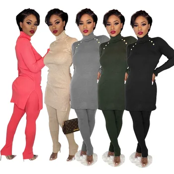 2020 New Autumn Women Suit Hot Style Model Solid-color Beads Long Sleeves Knitting & Trousers European and American 2 Piece Set
2020 New Autumn Women Suit Hot Style Model Solid-color Beads Long Sleeves Knitting & Trousers European and American 2 Piece Set