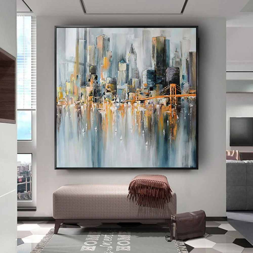 European Modern City Landscape Poster 100% Handmade Oil Painting Canvas Art For Home Decorate Wall Picture Cuadros Drawing Mural
European Modern City Landscape Poster 100% Handmade Oil Painting Canvas Art For Home Decorate Wall Picture Cuadros Drawing Mural