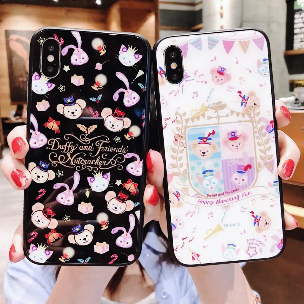 Cartoon Duffy Bear Pattern Phone Case For iPhone 6 6S 7 8 Plus X Xs Tempered Glass Cover for iphone XR XS Max Hard Cases
Cartoon Duffy Bear Pattern Phone Case For iPhone 6 6S 7 8 Plus X Xs Tempered Glass Cover for iphone XR XS Max Hard Cases