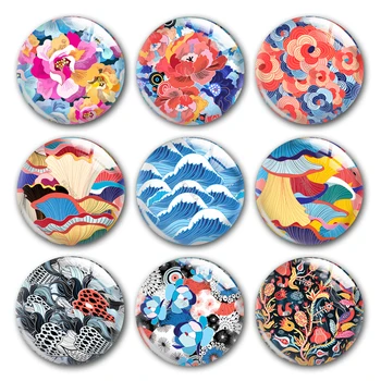 Handmade Flower Wave Geometric patterns Round photo glass cabochons demo flat back DIY collier jewlery Making findings accessory 
Handmade Flower Wave Geometric patterns Round photo glass cabochons demo flat back DIY collier jewlery Making findings accessory