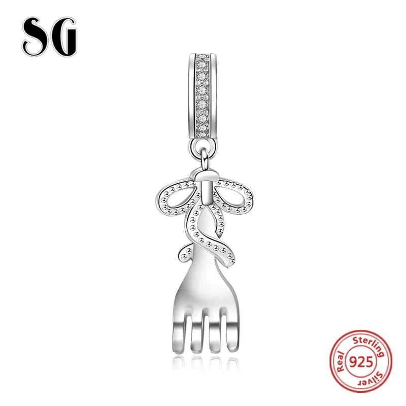 SG hot Selling 925 Sterling Silver fork charm beads with cubit Zirconia Fit pandora bracelet DIY Jewelry making for women Gifts
SG hot Selling 925 Sterling Silver fork charm beads with cubit Zirconia Fit pandora bracelet DIY Jewelry making for women Gifts