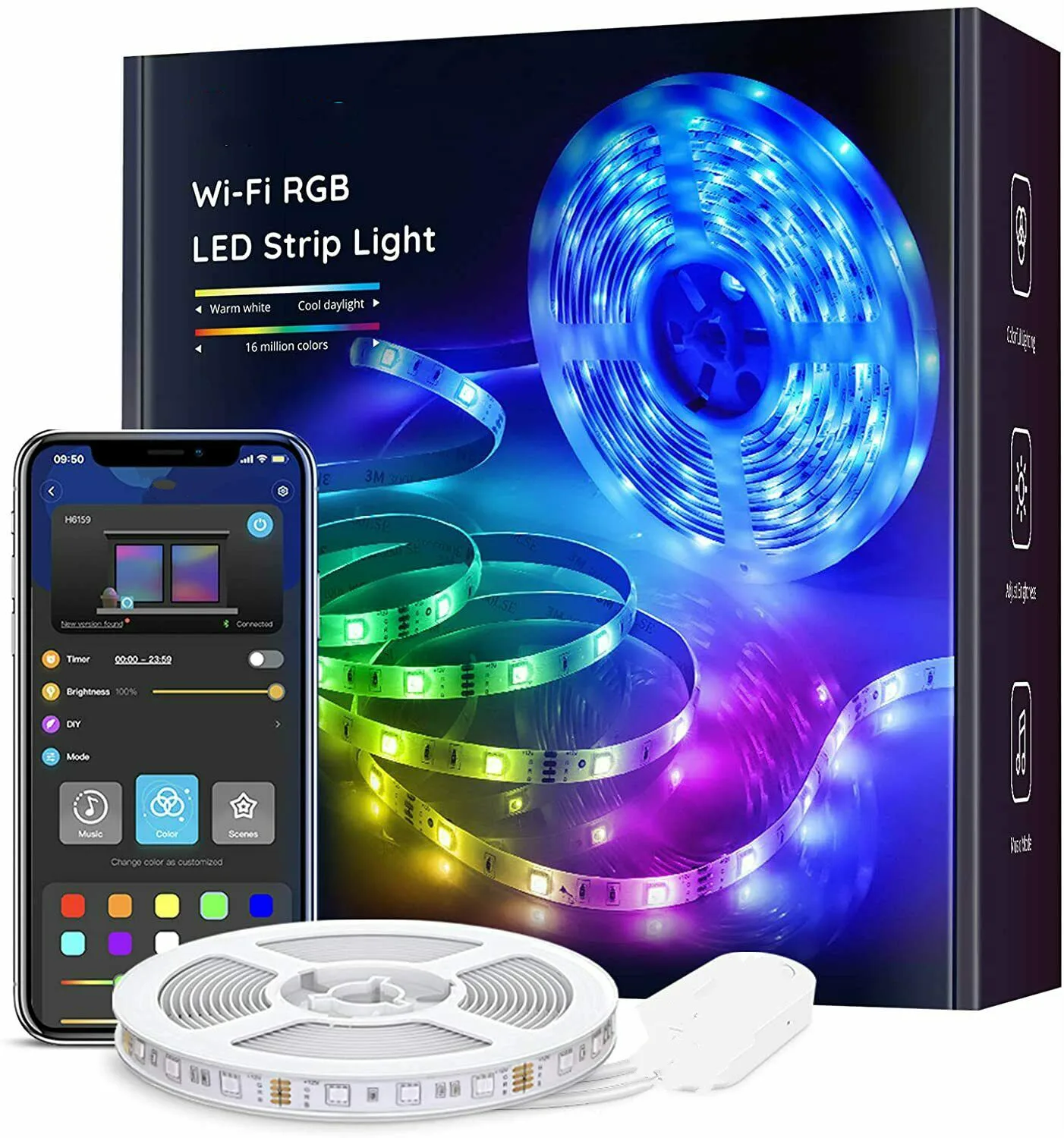 Smart Pixel LED Light Controller, WiFi Remote Controller Professional for LED Strip Support Driver IC (DC 5-24V), App & Voice
Smart Pixel LED Light Controller, WiFi Remote Controller Professional for LED Strip Support Driver IC (DC 5-24V), App & Voice