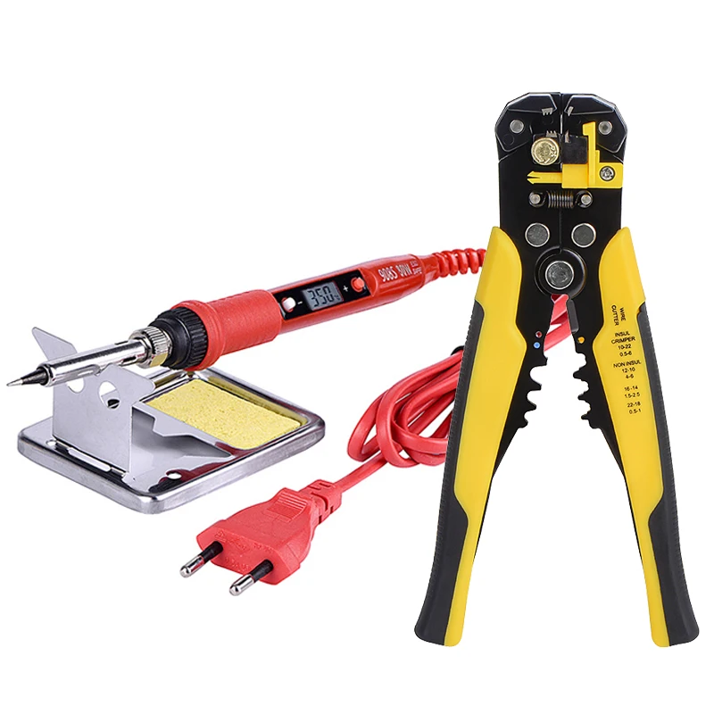 QHTITEC multifunction wire stripper Crimper Cable Cutter Automatic Crimping Pliers tool LCD 80W soldering iron tools
QHTITEC multifunction wire stripper Crimper Cable Cutter Automatic Crimping Pliers tool LCD 80W soldering iron tools