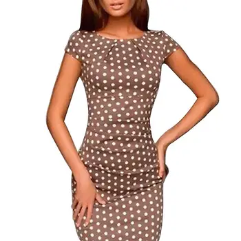 Hot apparel Evening Party Women Stretch Short Sleeve Polka Dot Print Bodycon Midi Dress
Hot apparel Evening Party Women Stretch Short Sleeve Polka Dot Print Bodycon Midi Dress