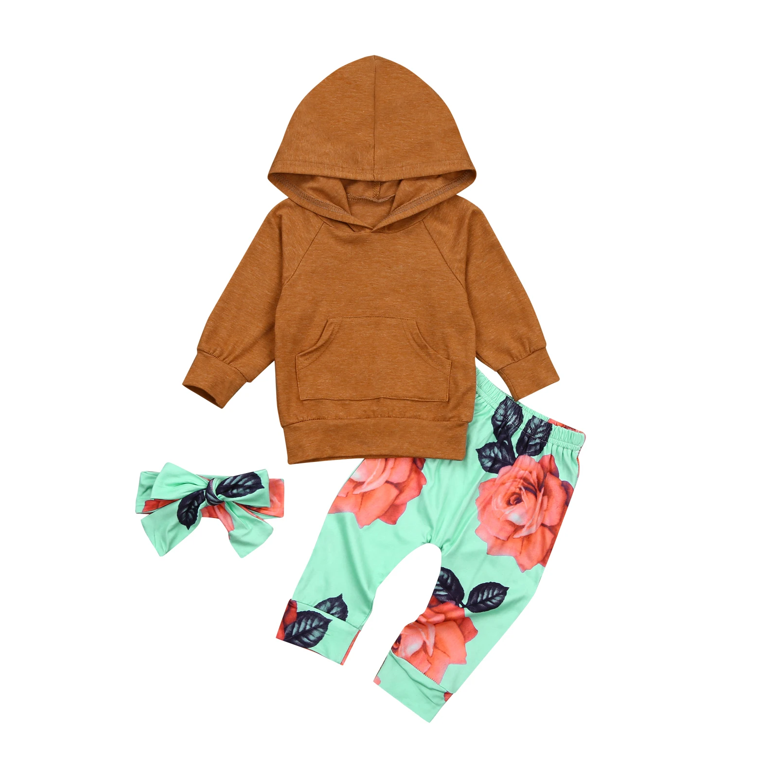 2020 New Fall Autumn 0-24M Toddler Baby Girl 3Pcs Set Front Pocket Hooded Long Sleeve Top+Floral Print Pants+Headband Outfit
2020 New Fall Autumn 0-24M Toddler Baby Girl 3Pcs Set Front Pocket Hooded Long Sleeve Top+Floral Print Pants+Headband Outfit