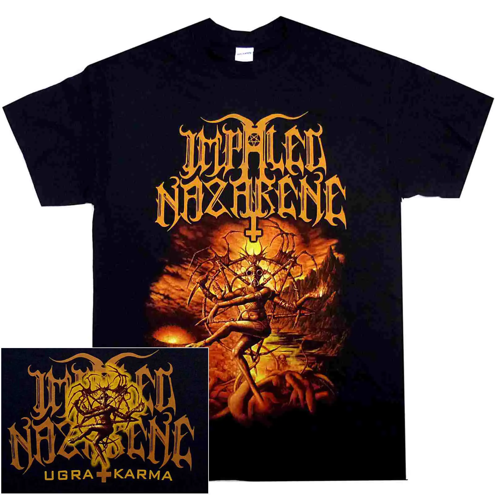 Фото Impaled Nazarene Ugra Karma рубашка Sml Xl черная металлическая футболка | Мужская одежда