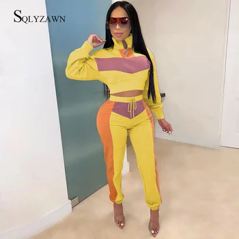 Lady Color Block Sweatshirt Track Pants Set Suit Women Winter 2PCS Turtleneck Short Sweatshirt + Drawstring Sweatpants Sportwear
Lady Color Block Sweatshirt Track Pants Set Suit Women Winter 2PCS Turtleneck Short Sweatshirt + Drawstring Sweatpants Sportwear