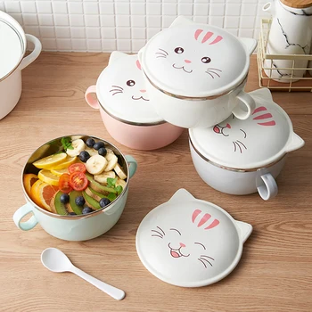 Stainless Steel Bowl Of Instant Noodles To Eat Rice Bowl With Lid Household Utensils lunch Box Instant Noodle Bowl Tableware Set
Stainless Steel Bowl Of Instant Noodles To Eat Rice Bowl With Lid Household Utensils lunch Box Instant Noodle Bowl Tableware Set