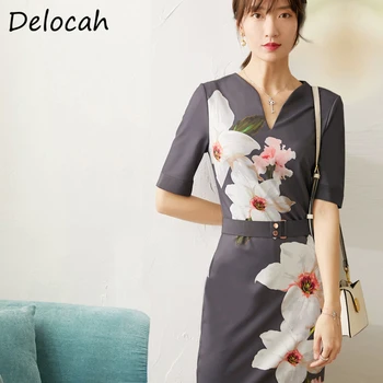 Delocah Spring Summer Dress Fashion Designer Women Half Sleeve Simple Sashes Floral Printed Slim Holiday Midi Dresses vestoidos
Delocah Spring Summer Dress Fashion Designer Women Half Sleeve Simple Sashes Floral Printed Slim Holiday Midi Dresses vestoidos