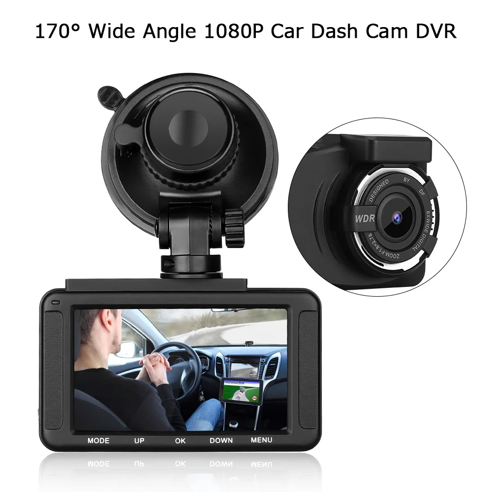 

Blueskysea H191 Car Dash Cam DVR FHD 1080P Car Dash Camera 3.0" 170° Wide Angle FHD 1080P 30FPS Night Vision Parking Monitoring